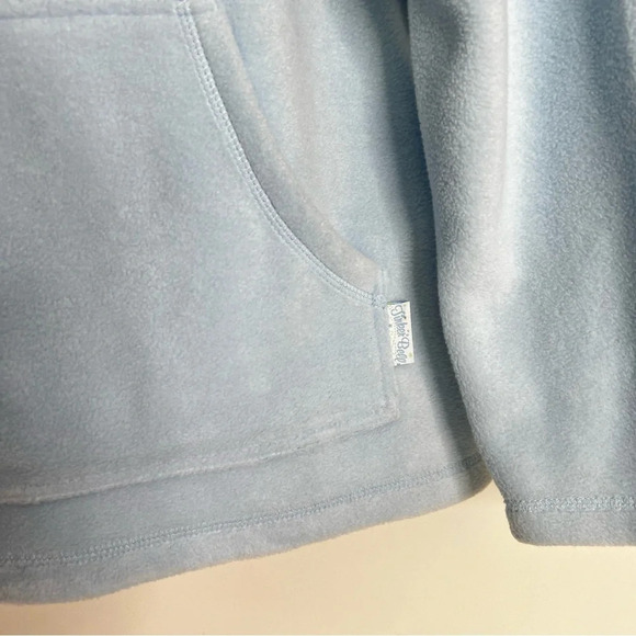 Disney Tinker Bell Hooded Fleece Blue Pullover Sweatshirt Quarter Zip Size Small - Picture 5 of 7